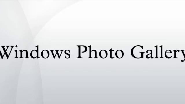 Windows Photo Gallery смотреть онлайн