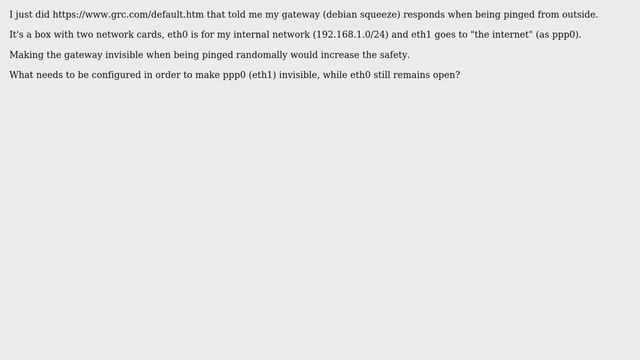 Unix & Linux: Ping from Outside: How do I make my system invisible? смотреть онлайн