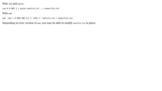 Unix & Linux: Unix: Print extra column of values to file (3 Solutions!!) смотреть онлайн