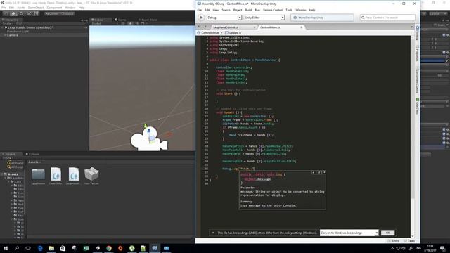Unity 3D LeapMotion - Tutorial Control Move Object смотреть онлайн