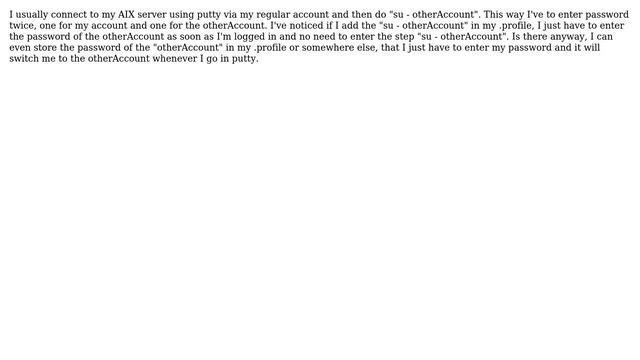 How to store password for switch user in my .profile? смотреть онлайн