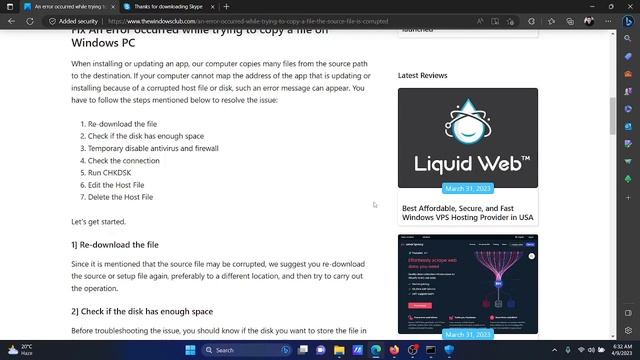 An error occurred while trying to copy a file on Windows PC смотреть онлайн