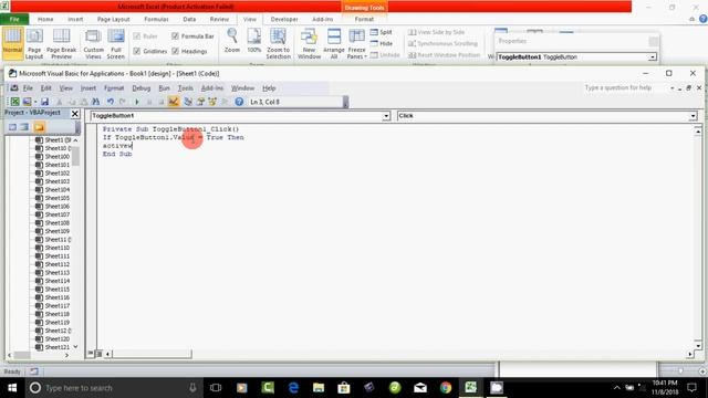 Excel Vba programming - Toggled button control смотреть онлайн