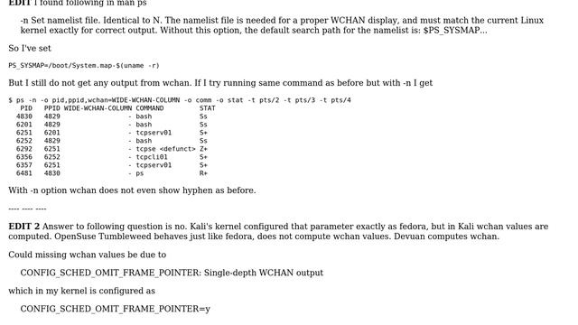 DevOps & SysAdmins: ps command output does not display wchan values in fedora смотреть онлайн