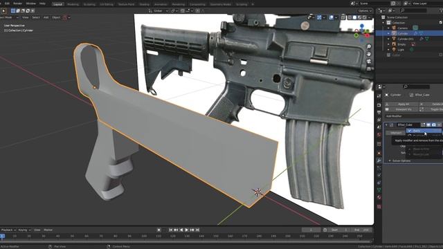 Blender M4A1 3DCG modeling tutorial for beginner - Part 1 смотреть онлайн