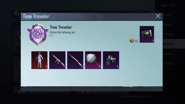 How To Complete Time Traveler Achievement In Pubg Mobile | Collect The Following Set | Time Travele