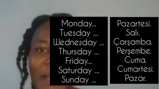DAYS OF THE WEEK IN TURKISH AND ENGLISH, learn with me. смотреть онлайн