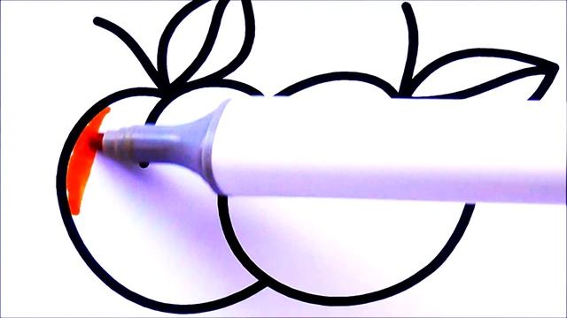 Рисуем ФРУКТЫ Раскраска для малышей Рисуем Раскраски смотреть онлайн