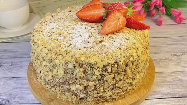 ТОРТ НАПОЛЕОН с ШОКОЛАДНЫМ ЗАВАРНЫМ КРЕМОМ смотреть онлайн