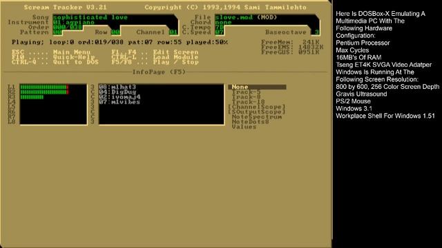 Sophisticated Love (Scream Tracker, Gravis, DOSBox-X) смотреть онлайн