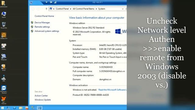 How to Remote Desktop with Network Level Authentication turning on /off Server 2012 R2 смотреть онлайн