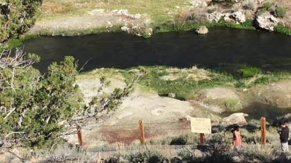 Hot Creek Geological Site: Boiling Bright Blue Water   NATURIST NATURE NUDIST NUDISM FKK