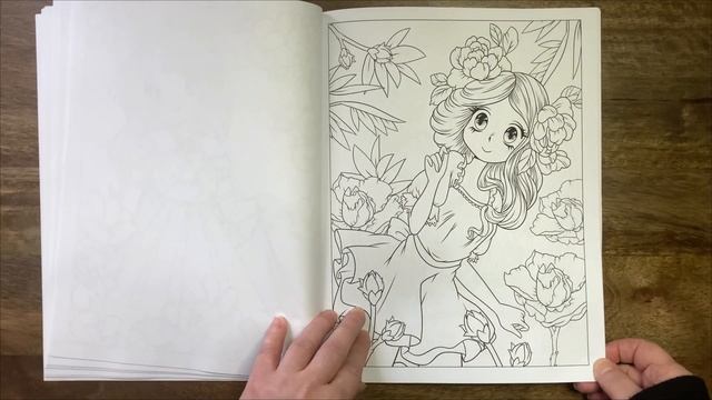Flower Manga Girls - Coloring Book Cafe //Adult Colouring Book FlipThrough смотреть онлайн