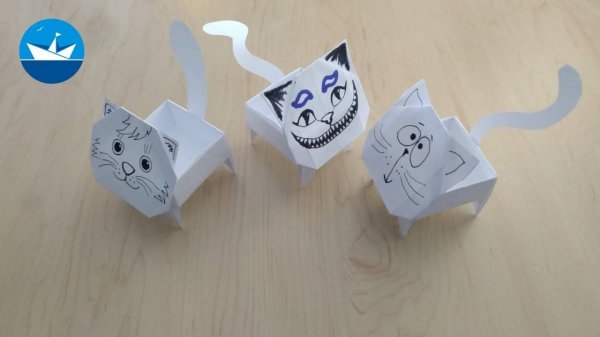 Котик коробочка из бумаги/Cat box made of paper/ОРИГАМИ