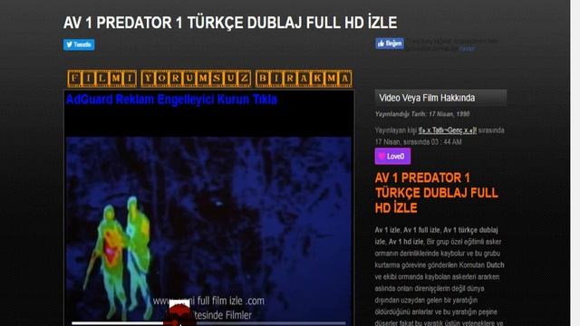 AV 1 PREDATOR 1 TÜRKÇE DUBLAJ FULL HD İZLE смотреть онлайн