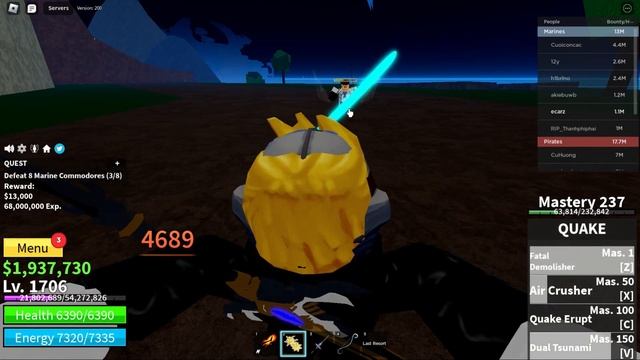 Awakened Z&X: Quake fruit- Blox fruits смотреть онлайн