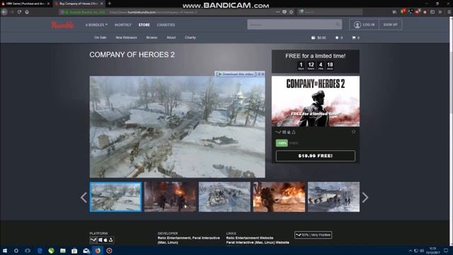 humble bundle free company of heroes giveaway : limited time guide subscription steam key commentar смотреть онлайн