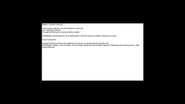 Anonymous message by hack.dll to crossfire смотреть онлайн