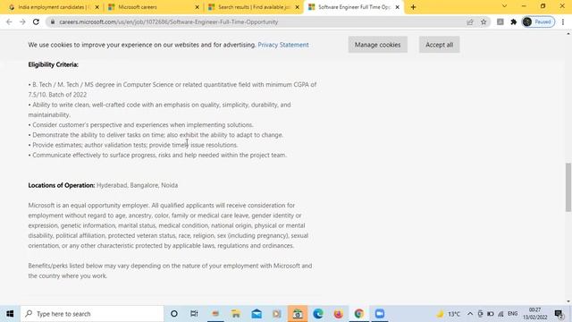 MICROSOFT RECRUMENT 2022 | Final Year eligible | Job For Freshers 2022 смотреть онлайн