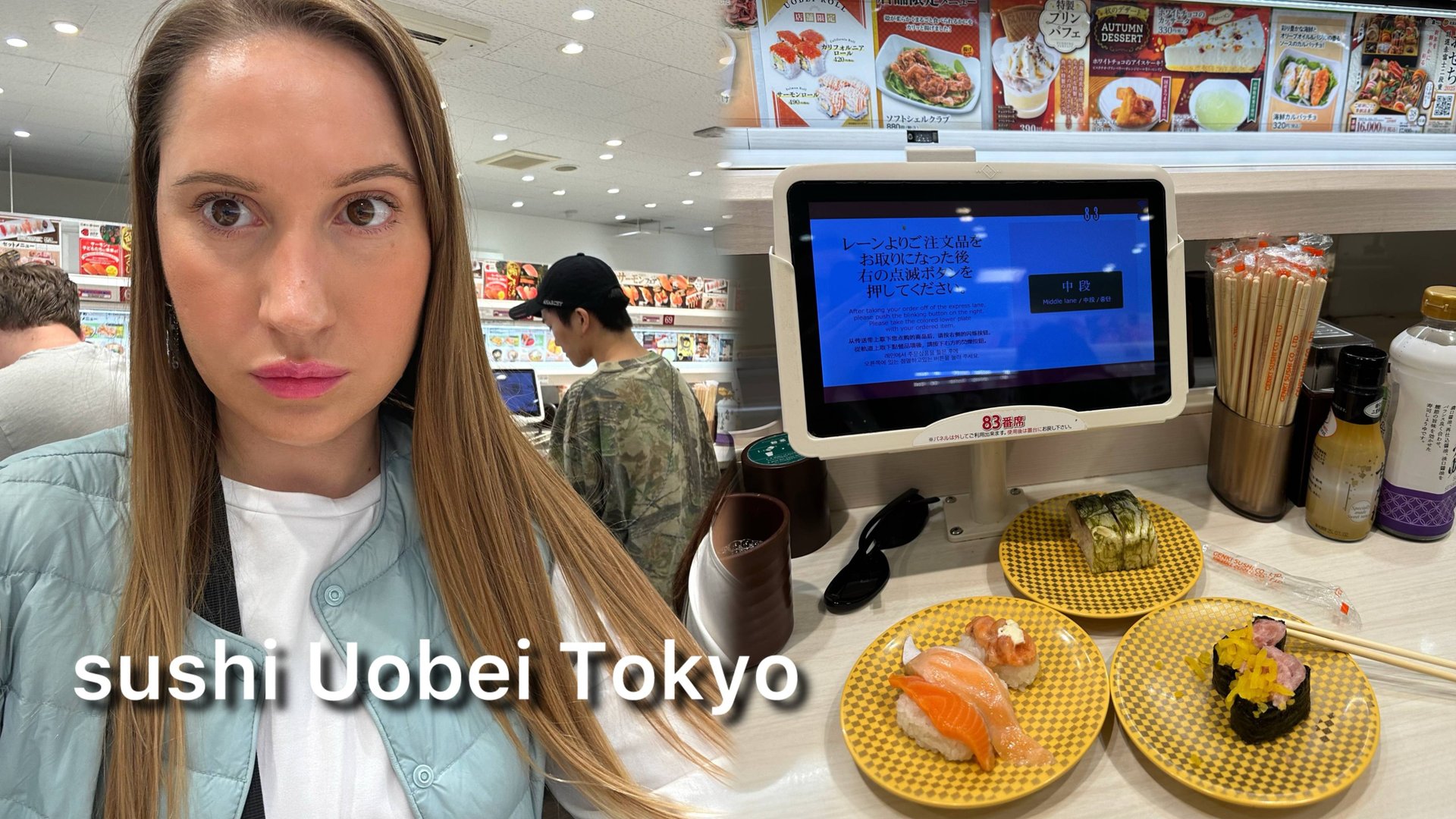 Пробую суши в Японии с конвейерной лентой /ресторан Uobei смотреть онлайн