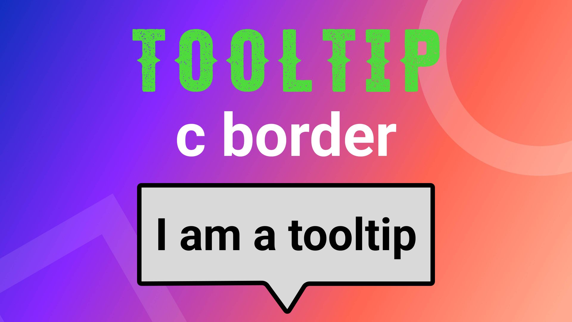 Tooltip. Всплывающая подсказка с border смотреть онлайн