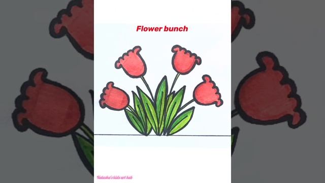 Easy spring flowers Part1 | How to draw easy flowers| Tulips| Easy flower bunch| first day of sprin смотреть онлайн
