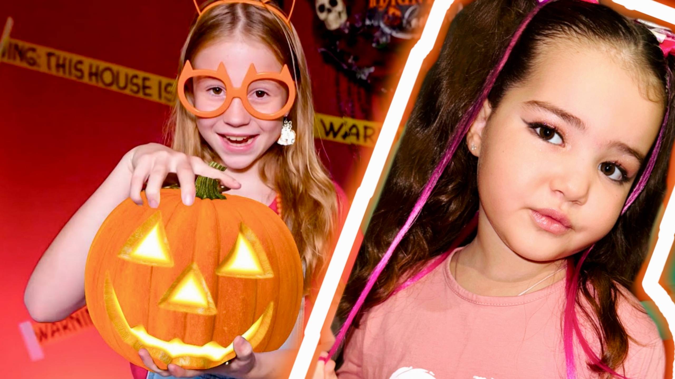 Ева и Настя в доме с привидениями на Хеллоуин