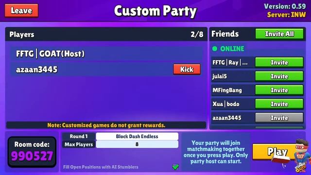 LIVE ON!!😛ASIA/INW SERVER 🌈BLOCK DASH ENDLESS 🤖 STUMBLE GUYS !!🤖 #200k #stumbleguys смотреть онлайн