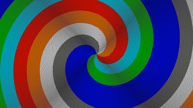 Rainbow Spiral Drawing in DOS смотреть онлайн