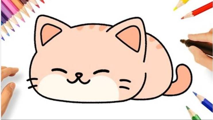 КАК НАРИСОВАТЬ МИЛОГО КОТА ЛЕГКО ПОШАГОВО 😻🐈 смотреть онлайн