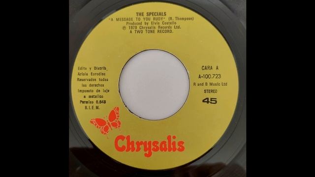 Specials - A Message To You Rudy - Chrysalis 7inch SP 1979 смотреть онлайн