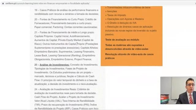 👌 Mini-MBA Finanças Empresariais E Fiscalidade Aplicada | E LEARNING