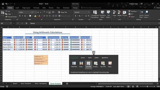 Excel: Use the Quick Analysis Tool to Find Insights From Your Data смотреть онлайн