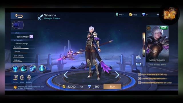 Silvanna Midnight Justice Full Wallpaper | Mobile Legends: Bang Bang! смотреть онлайн