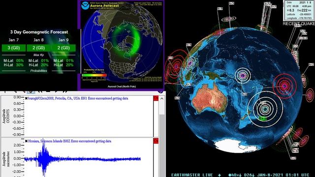 6.3 Earthquake Kermadec Islands, New Zealand 1/7/2021 смотреть онлайн