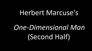 Herbert Marcuse's "One-Dimensional Man" (Second Half)