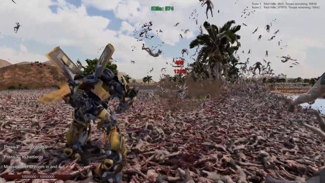 Bumblebee in Possessed Mode VS Zombies | UEBS 2 | Ultimate Epic Battle Simulator 2 смотреть онлайн