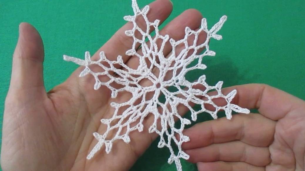 Ажурная снежинка крючком смотреть онлайн