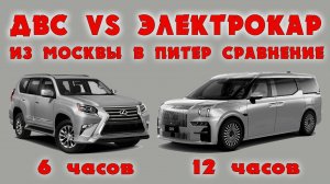 ДВС vs ЭЛЕКТРОКАР. Из Москвы в Питер сравнение