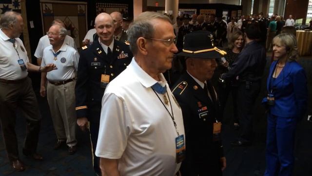 Medal of Honor recipients enter Convention Center ballroom for luncheon смотреть онлайн