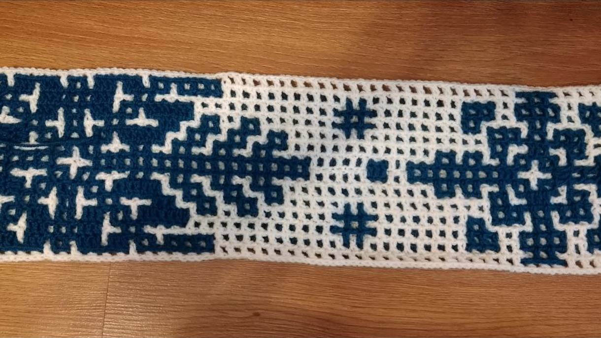 Схема "Снежинки" в технике ИНТЕРЛОК. Ряды с 11 по 15/Проект "Вяжем вместе" смотреть онлайн