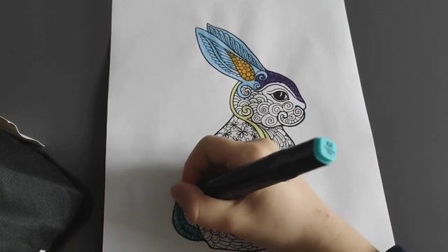 рисуем зайца маркерами. смотреть онлайн