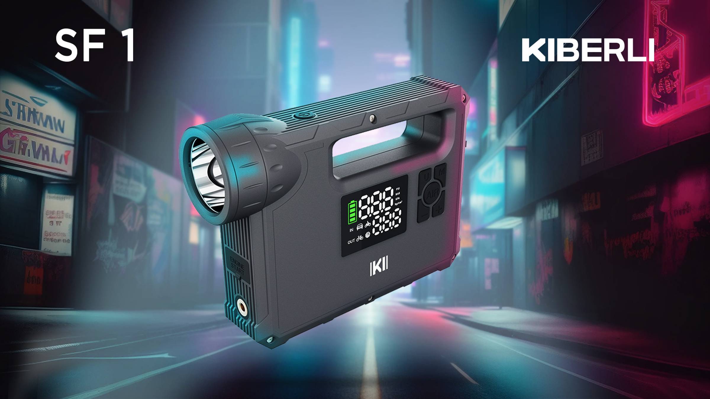 Многофункциональный стартер KIBERLI SF 1 (стартер, компрессор, power, фонарь) смотреть онлайн