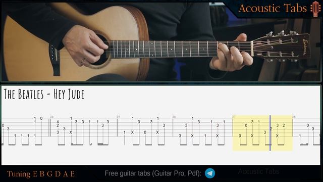 The Beatles - Hey Jude I Fingerstyle Guitar + tabs смотреть онлайн