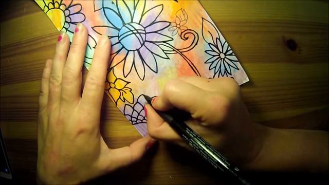 Negative space flower doodle