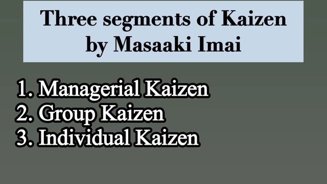 Three segments of Kaizen by Masaaki Imai смотреть онлайн