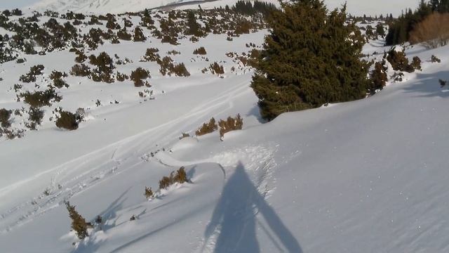 Фрирайд с красивого и длинного склона 3й спот за день Жыргалан заброска снегоходом смотреть онлайн