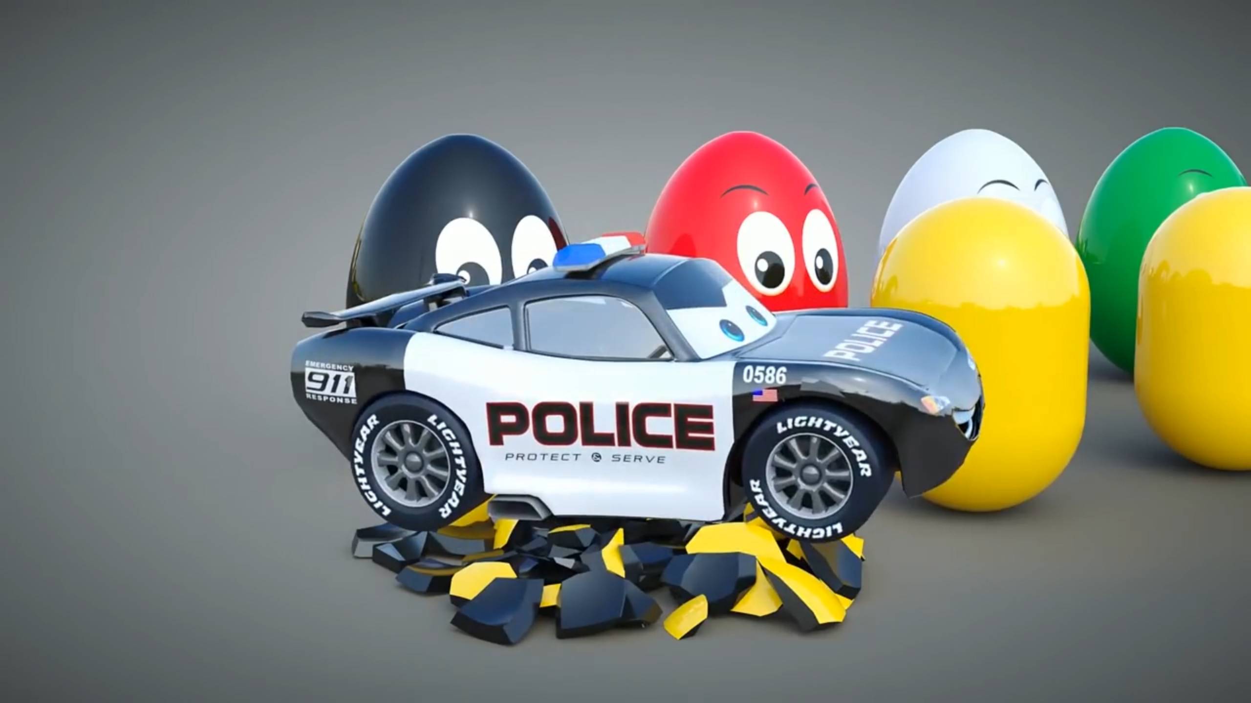 Учим цвета! мультики про машинки для детей - яйца с сюрпризами