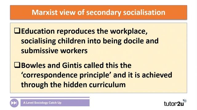 Secondary Socialisation | AQA A Level Sociology Catch Up 2021 смотреть онлайн