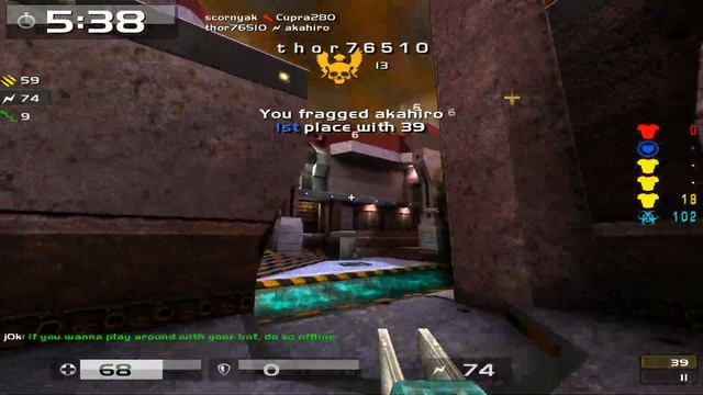 Quake Live: Aimbot Cheat With Remarkably Low IQ Or Remarkably HIGH IQ But Degenerative Nervous Di..